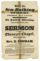 Poster Sea Bathing Infirmary Sermon Ebenezer Chapel 1827  | Margate History